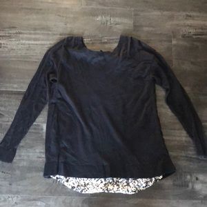 Black Sweater with Floral underlay